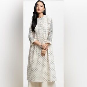 Utsa by Westside Printed Off White Kurta 100% Cotton Size Large NWT